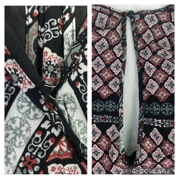 Wild Blue Sadie Robertson Ruffled Long Sleeve Shorts Romper Womens Multicolor L - Picture 10 of 16